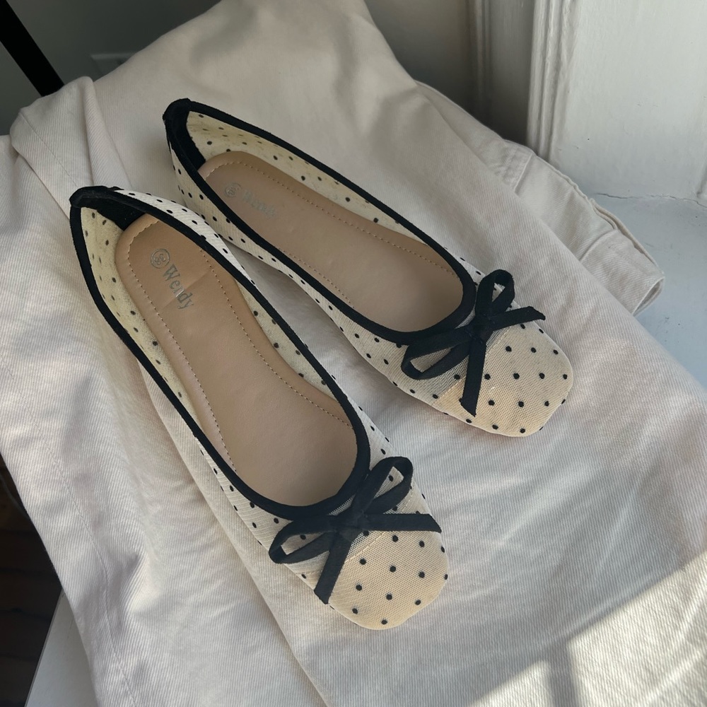 Mesh Polka Dot Flats